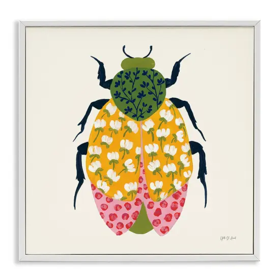 Stupell Industries Mixed Blooms Beetle Framed Giclee Wall Art Design by Yvette St. Amant {1}