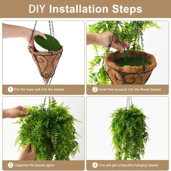 Artificial Hanging Eucalyptus Plant Basket &ndash; UV-Resistant, Lifelike Greenery for Outdoor D&eacute;cor {3}