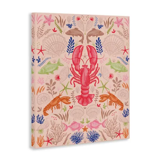 Stupell Industries Symmetrical Sea Life Canvas Wall Art Design by Lisa Perry Whitebutton {3}