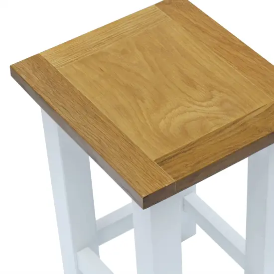 vidaXL End Table 10.6"x9.4"x14.6" Solid Oak Wood {3}