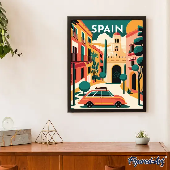 Figured'Art Paint by Number for Adults Travel Poster Seville 16"x20" - Craft Art Painting Rolled Canvas with DIY Wooden Frame {4}