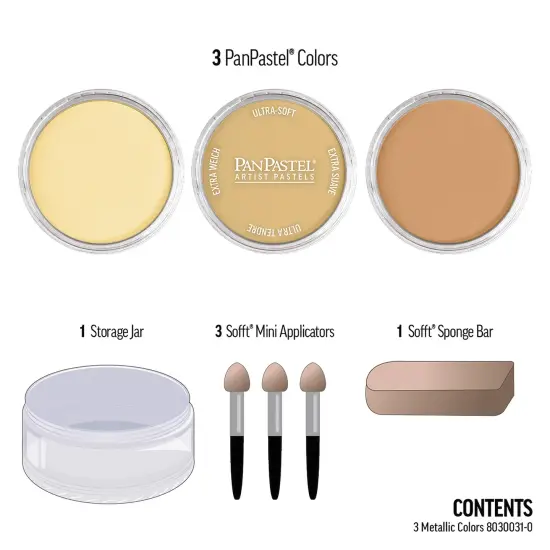 PanPastel Artists’ Painting Pastels Set - Metallics Set 1, Set of 3 {2}