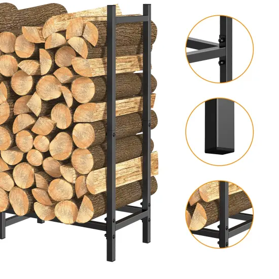 2.7ft Firewood Rack Heavy Duty Log Rack Firewood Storage Holder Outdoor Indoor {3}