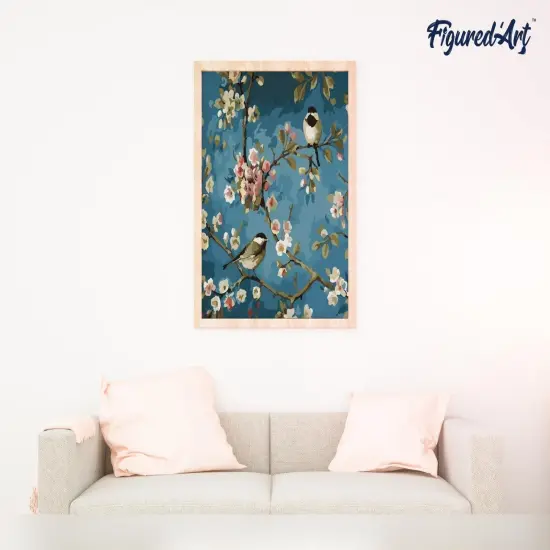 Figured'Art Paint by Numbers for Adults Flowers and Birds 16"x20" - Craft Art Painting DIY Kit Rolled Canvas without frame {4}