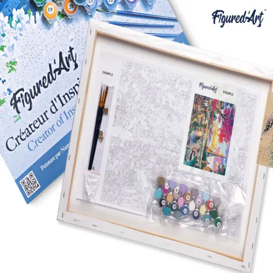 Figured'Art Paint by Numbers for Adults with Frame Turtle Design 16"x20" - Craft Art Painting DIY Kit Canvas Already Stretched on a Wooden Frame {5}