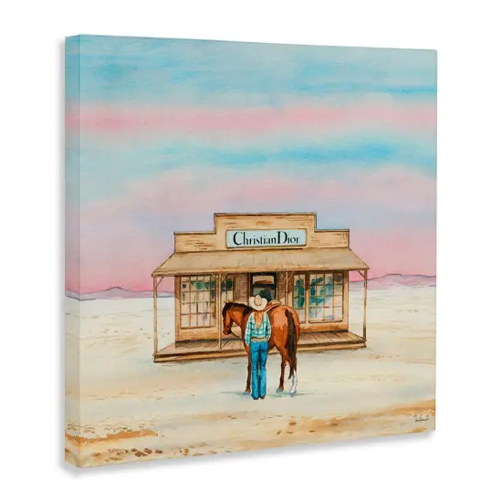 Stupell Industries Cowgirl & Horse Shopping Canvas Wall Art Design by Amanda Greenwood {3}