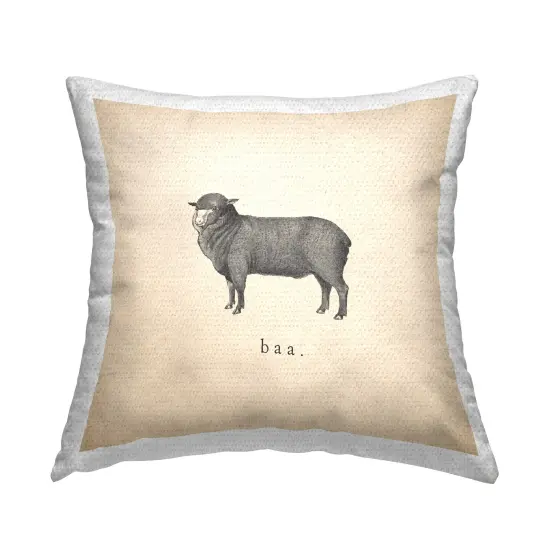 Baa Farm Sheep Sounds Outdoor Printed Pillow Design by Wild Apple Portfolio, 18 x 7 x 18 {1}