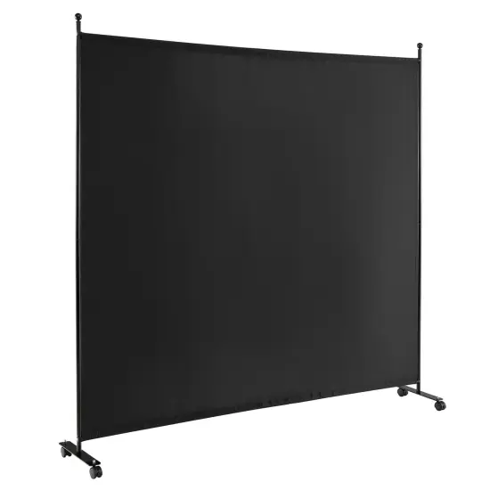 6 Feet Single Panel Rolling Room Divider with Smooth Wheels Brown {9}