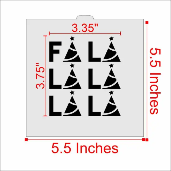 FA LA LA Cookie & Craft Stencil | CM109 by Designer Stencils | Cookie Decorating Tools | Baking Stencils for Royal Icing, Airbrush, Dusting Powder | Craft Stencils for Canvas, Paper, Wood | Reusable Food Grade Stencil {3}