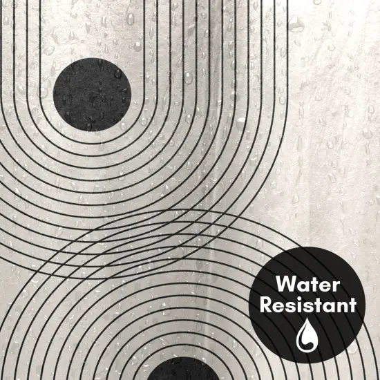 Americanflat 71" x 74" Shower Curtain, Black Geometrical Line Art 2 by Tetyana Karankovska {3}