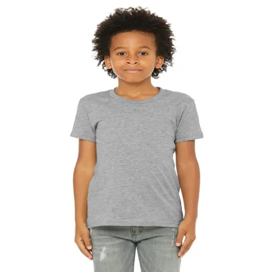 Bella + Canvas&reg; Youth CVC Jersey Crewneck Short Sleeve T-Shirt HEATHER TRUE ROY {4}