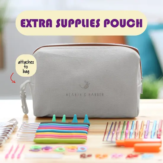 Hearth & Harbor Crochet Bag Organizer Warm Gray {6}