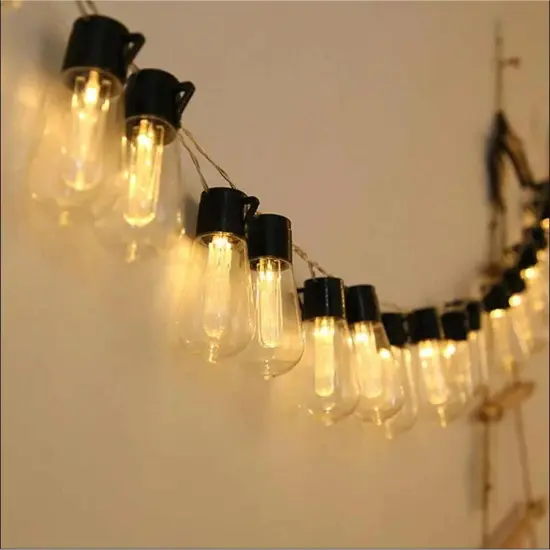 10 LED Outdoor String Lights Warm White Warm white {3}