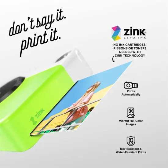 Kodak Printomatic 5MP Instant Print Camera & Zink Photo Paper (75 Sheets) Bundle Green {6}