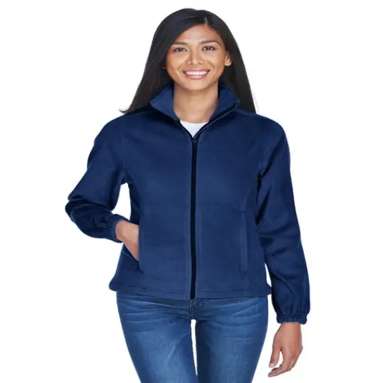 UltraClub&reg; Ladie's Iceberg Fleece Full Zip Jacket Black {3}