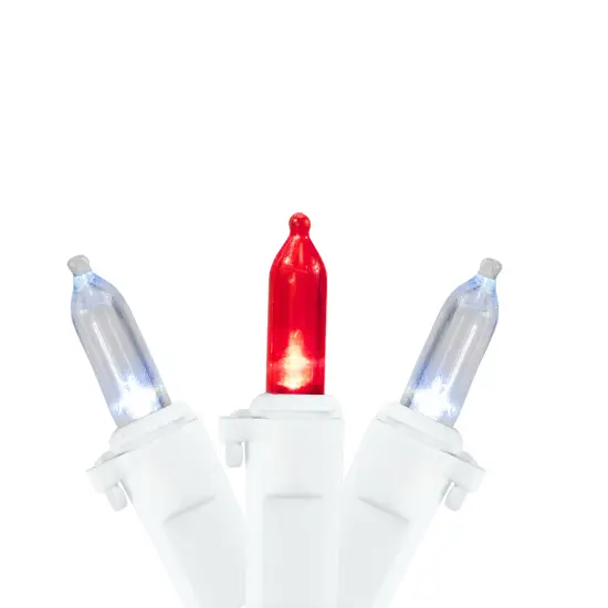 Northlight LED Mini Christmas Lights - Red and Pure White - 16.25' White Wire - 50ct {3}