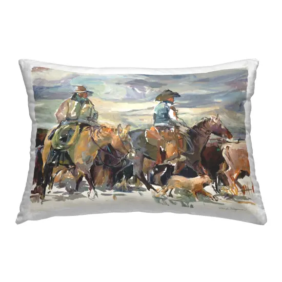 The Roundup Western Painting Decorative Printed Throw Pillow Design by Marilyn Hageman, 14 x 7 x 20 {1}