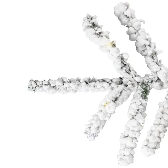 Northlight Pre-Lit Medium IPT Artificial Flocked Garden Christmas Tree - 7.5' - Warm White LED Lights Green {7}