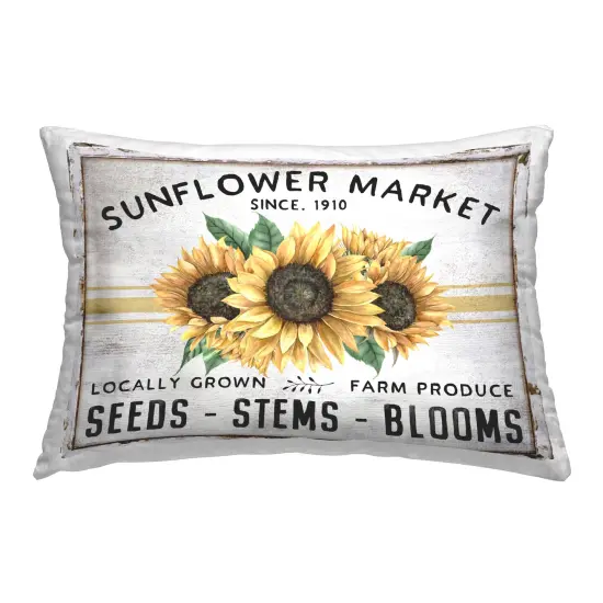 Farmhouse Sunflower Market Decorative Printed Throw Pillow Design by Creatif Belle, 14 x 7 x 20 {1}