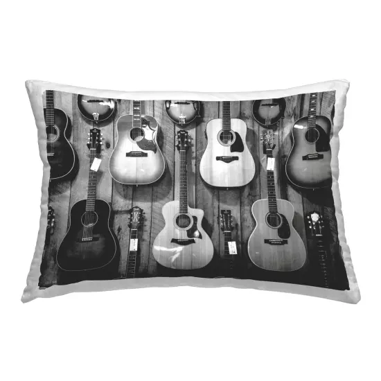 Acousitc Guitars Hanging Decorative Printed Throw Pillow Design by Jennifer Rigsby, 14 x 7 x 20 {1}