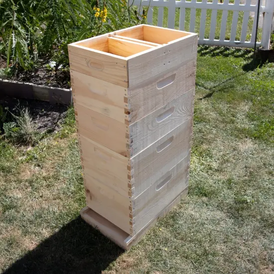 Stoney Acres Beekeeping Top Feeder, with Floats, for 8-Frame Nuc Beehive, Assembled Pine Wood, Amish Made {7}