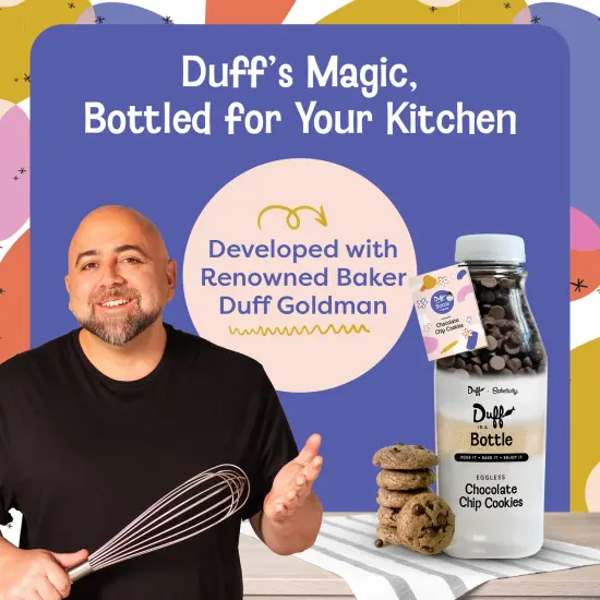 Baketivity Chocolate Chip Cookie Mix - Duff in a Bottle Baking Kit for Kids and Adults- Cookie Mix for Baking - Cookie Dough Mix with Premeasured Ingredients, Step-By-Step Instructions, Video Guide {5}