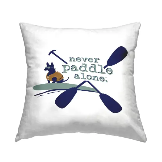 Never Paddle Alone with Dog Decorative Printed Throw Pillow Design by Dog Is Good, 18 x 7 x 18 {1}