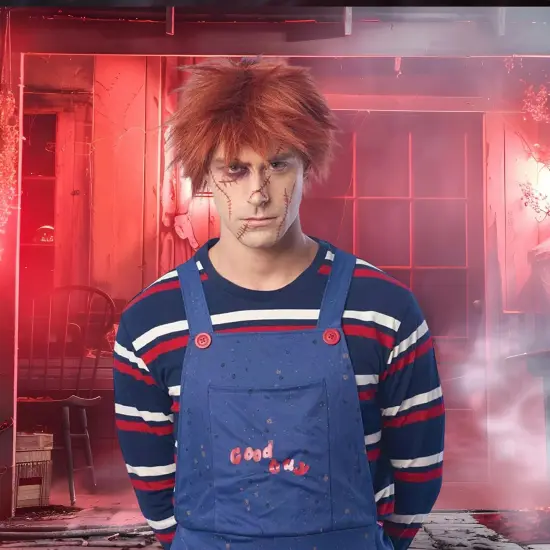 Evil Doll Adult Costume Wig | Red {4}