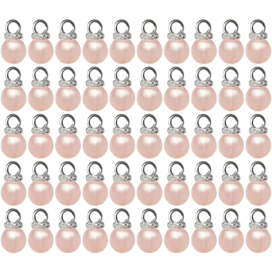 Wrapables Round 10mm Round No Holes Faux Pearls, Imitation Pearls for Jewelry Making (Set of 50), Soft Pink {1}