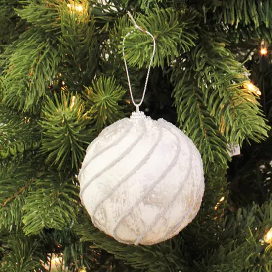 10cm Ball With Silver Slant Lines 2 Pcs {2}