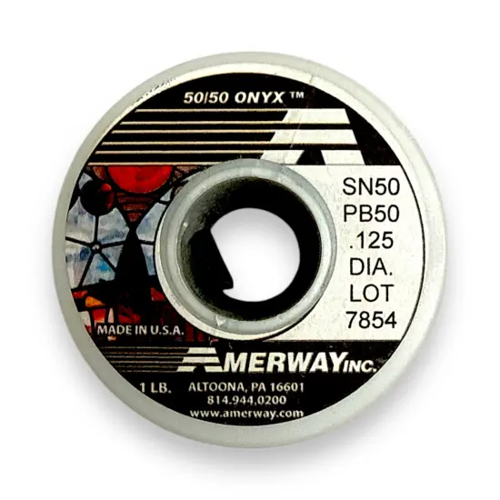 AMERWAY 50/50 ONYX Solder for Stained Glass (1 LB Spool) {2}
