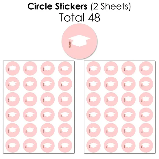 Big Dot of Happiness Rose Gold Grad - 2025 Graduation Party Candy Favor Sticker Kit - 304 Pieces {7}