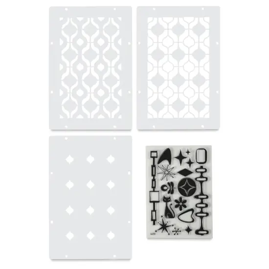 Sizzix Studio Stamp and Stencil Set - Retro {1}
