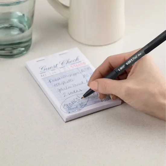 BIC Soft Feel Black Retractable Ballpoint Pens, Fine Point (0.8mm), 12-Count Pack, Black Pens With Soft-Touch Comfort Grip {4}