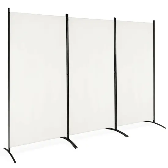 3-Panel Room Divider Folding Privacy Partition Screen for Office Room Brown {8}