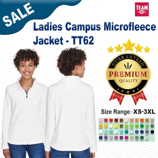 Team 365&reg; Ladies Campus Microfleece Jacket WHITE {2}