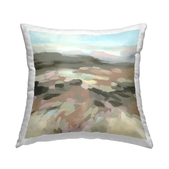 Patterned Brush Strokes View Decorative Printed Throw Pillow Design by June Erica Vess, 18 x 7 x 18 {1}
