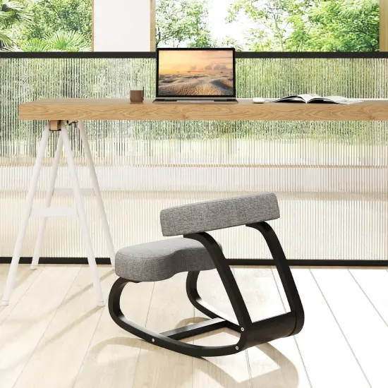 Costway Rocking Kneeling Chair Ergonomic Posture Correcting Back Pain Padded Cushion {5}