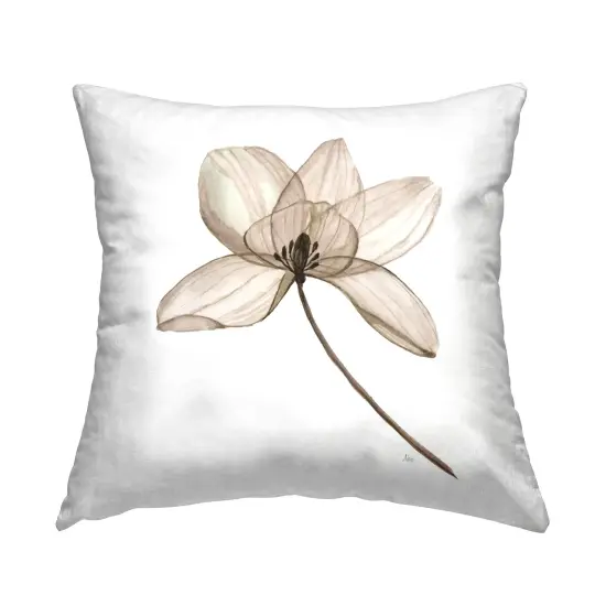 Beige Opaque Blossom Decorative Printed Throw Pillow Design by Nan, 18 x 7 x 18 {1}