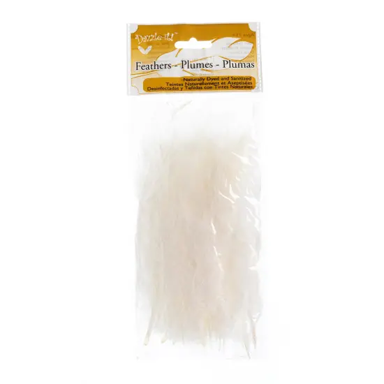John Bead 4-6in Marabou Feathers (3 Headers, 18g) White {4}