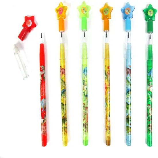 TINYMILLS 24 Pcs Jurassic Dinosaur Stackable Pencil Assortment with Eraser for Party Favors Goodie Bag Stuffers VBS Classroom Rewards Carnival Prize {4}