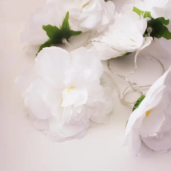 8 LED Large White Flower String Lights Warm White Warm white {5}