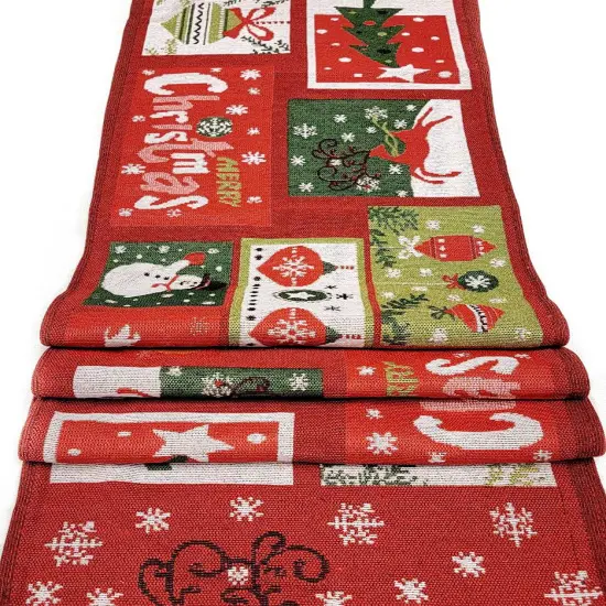 Holiday Patchwork Christmas Table Runner {4}