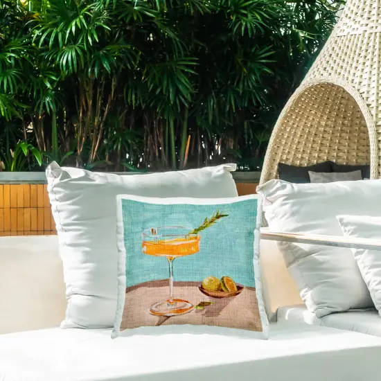 Bright Cocktail Glass Outdoor Printed Pillow Design by Melissa Wang, 18 x 7 x 18 {2}