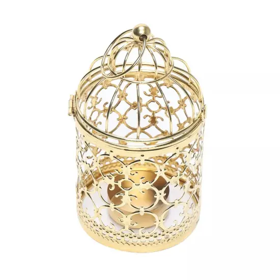 Vintage Metal Tealight Hanging Birdcage Lantern Candle Holder Home Decoration {1}