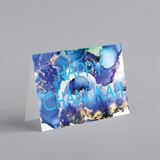 Modern Happy Chanukah Greeting Cards Boxed Set of 24 Holiday Notecards Featuring Elegant Abstract Design, Perfect for Contemporary Festive Wishes {6}