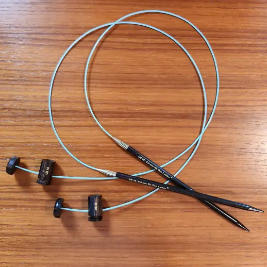 My Two Ladies | Blue Silk | Adjustable Ergonomic Knitting Needles | 14 sizes {3}
