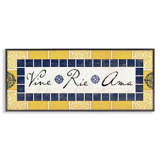 Stupell Industries Vine Ríe y Ama Framed Giclee Art Gray Framed {7}