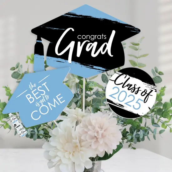 Big Dot of Happiness Light Blue 2025 Graduation Party Centerpiece Sticks - Table Toppers - Set of 15 {1}