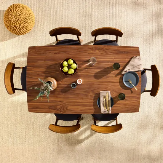 Best Choice Products 7-Piece Mid-Century Modern Upholstered Dining Set, Wooden Table w/ 6 Chairs Walnut/Charcoal {2}